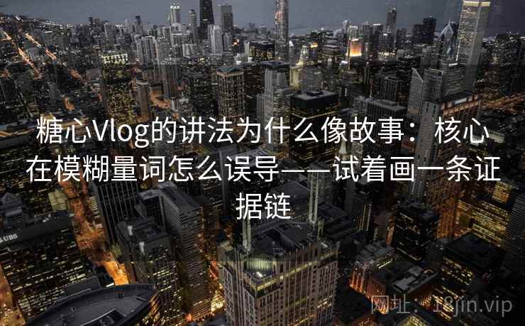 糖心Vlog的讲法为什么像故事:核心在模糊量词怎么误导——试着画一条证据链 糖心Vlog的讲法为什么像故事:核心在模糊量词怎么误导——试着画一条证据链